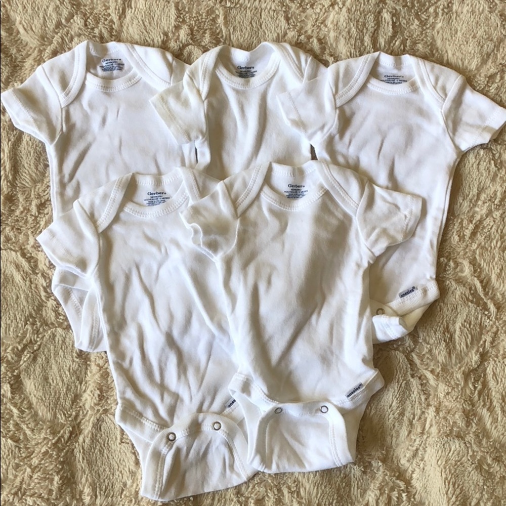 Gerber newborn white onesies